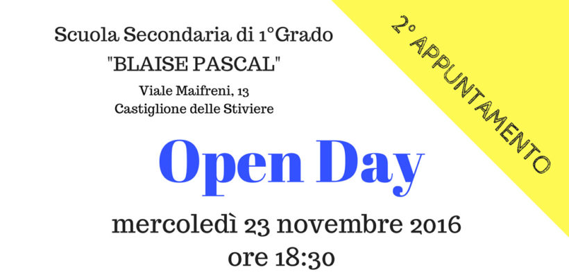 Secondo appuntamento Open Day Scuola Media Castiglione delle Stiviere