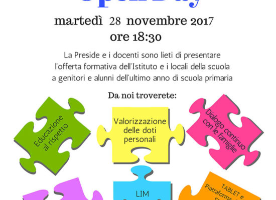 Open Day Scuola Media Pascal – 28 novembre 2017